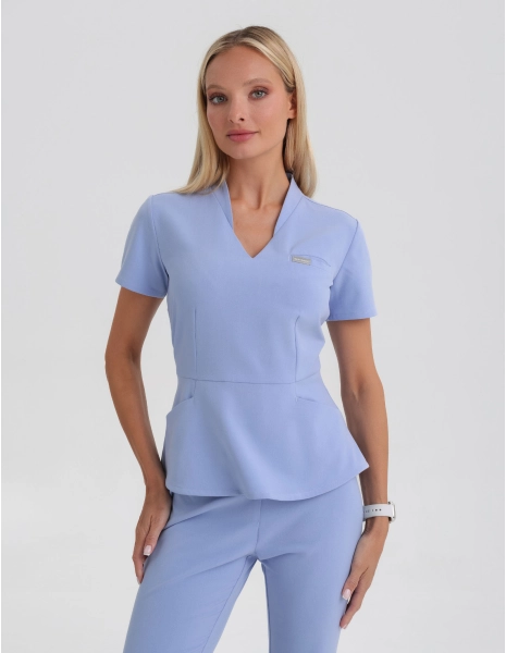 Medical Scrub Top Kori - CEIL BLUE