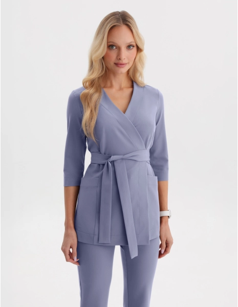 Rosalie tied medical Blouse - MILKY LAVENDER