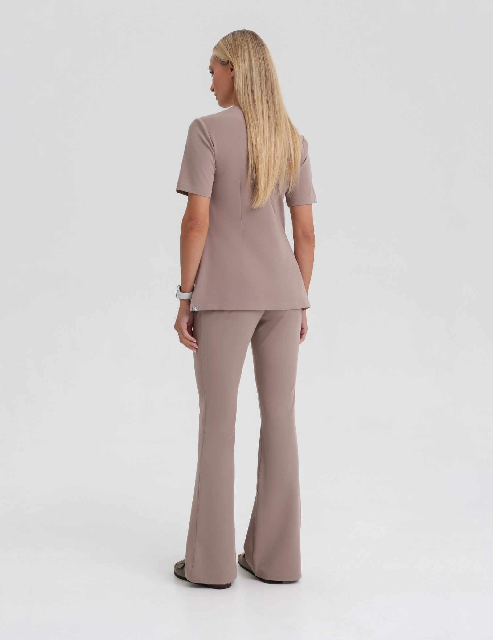 Women's Medical Scrub Pants Flare - BEIGE