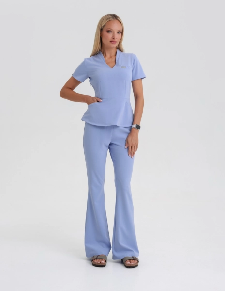 Women's Medical Scrub Pants Flare - CEIL BLUE