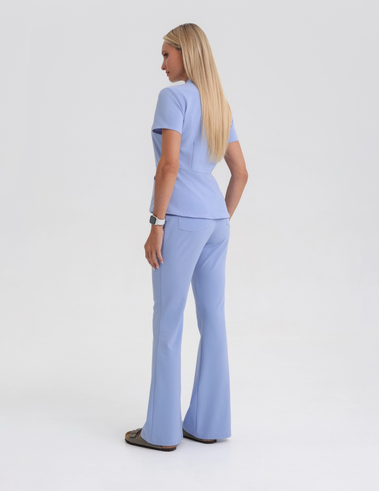 Women's Medical Scrub Pants Flare - CEIL BLUE