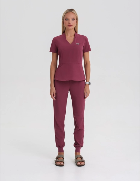 Women's Medical Scrub Joggers - MULLED WINE
