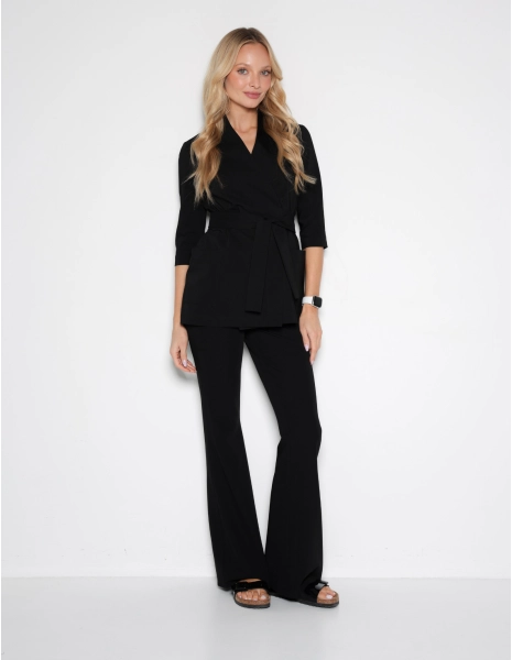 Women's Medical Scrub Pants Flare - BLACK